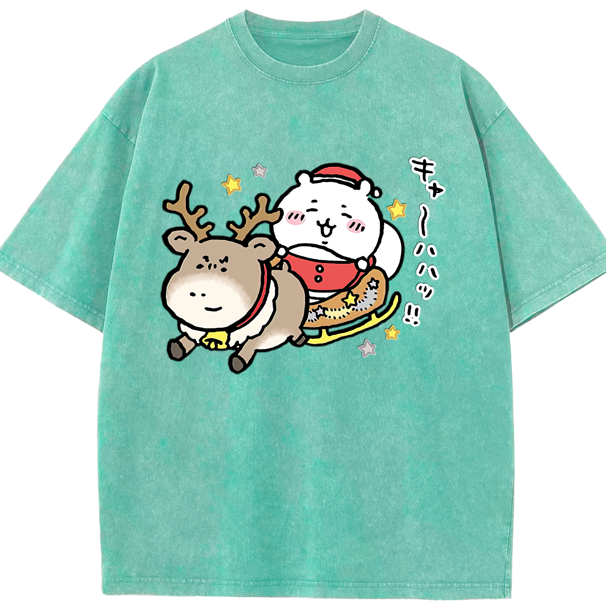 （画像用） ちいかわ ちいかわ Chii-kawa chiikawa 綿100% ヴィンテージ風 半袖Tシャツ（フロントプリント）